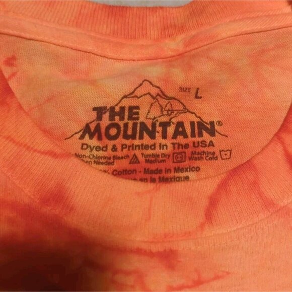 The Mountain Fantasy Dragon Shirt Shirt Mens Large Orange Tie Dye Retro NWOT - Picture 6 of 7